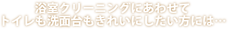 浴室クリーニングにあわせてトイレも洗面台もきれいにしたい方には…